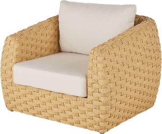 Maisons du monde Sill&oacute;n de jard&iacute;n de resina reciclada y cojines color crudo