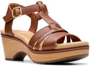 Clarks Seannah Madi Wedge Sandal - Wide Width Available in Tan at Nordstrom Rack, Size 7.5