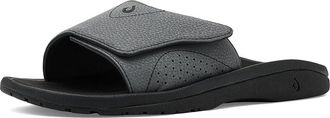 Olukai Nalu Slide Mens Slide Shoes Rock/Black : 15 D - Medium, Synthetic