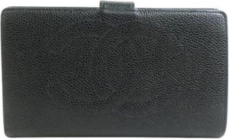 Chanel Pre-owned Wallets, female, Black, Size: ONE SIZE Pre-owned Leather Wallet