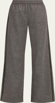 Sébline Marocaine Side-Stripe Straight-Leg Pajama Pants