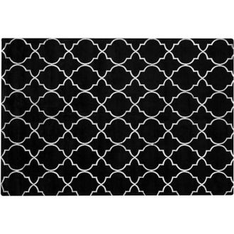Beliani Rug YELKI Black 140 x 200 cm Viscose