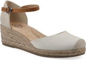 White Mountain Maintain Espadrille Wedge Sandal in Natural Fabric at Nordstrom Rack, Size 8.5