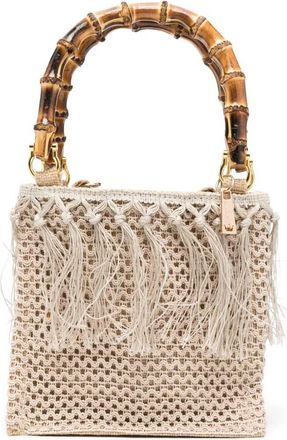 La Milanesa Flora Fringe And Knit Bag