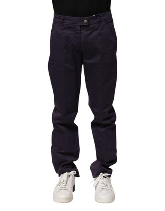 Incotex Mens Slim Fit Cotton Pants - Dark Blue - Size EU 44 (Mens)