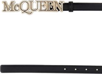 Alexander McQueen Mens Belt Black Leather