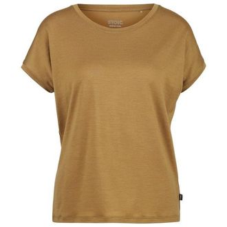 Stoic MerinoPure180 HaldenSt. T-Shirt Merinoshirt f&uuml;r Damen | beige/braun