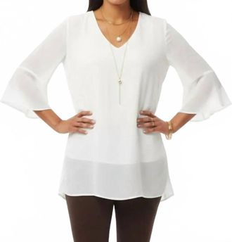 Calvin Klein Rauli Bell Sleeve Blouse In White