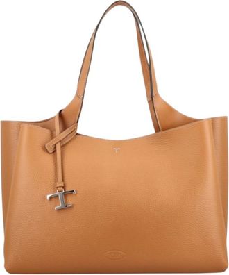 Tod's Brown T Timeless Medium Tote
