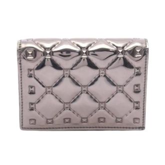 Valentino Pre-owned Wallets, female, Gray, Size: ONE SIZE Pre-owned Patent Leather Bifold Wallet