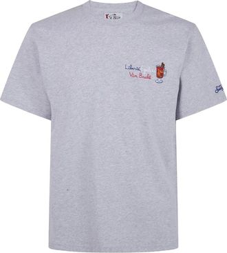 MC2 Saint Barth T-shirt Arnott con ricamo - Grigio