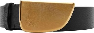 Burberry Leather Shield Belt, Size Medium