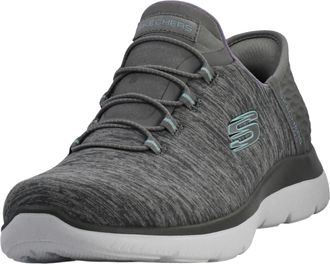 Skechers Womens Slip-ins: Summits Dazzling Haze Trainers in Grey - Vegan Shoes with Air-Cooled Memory Foam - Ladies Footwear - Size UK 4 / EU 37