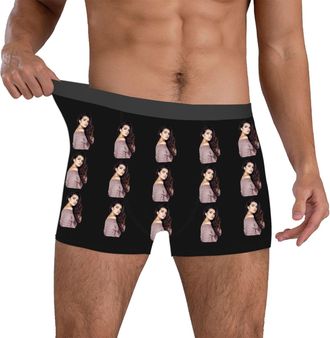 Generic Custom Face Boxer Shorts, Personalised Gift for Him with Photo Print, Customisable Underwear for Men, Boyfriend, Dad Dark Gray