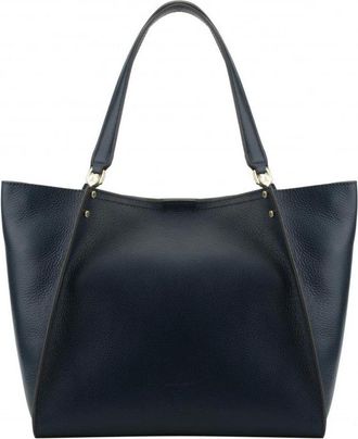 Pourchet Tassen, Dames, Blauw, ONE Size, Leer, Hebdo Tote Bag