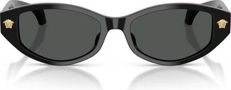 Versace 0ve4512d Tortoiseshell Acetate Oval Sunglasses with Gold Medusa Accents