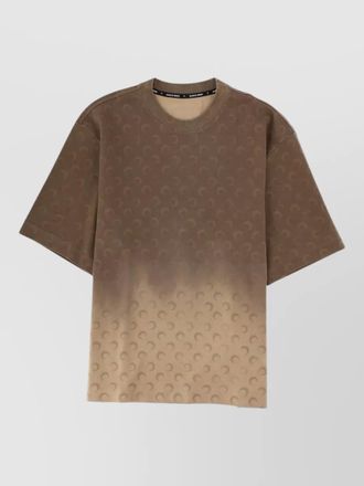 Marine Serre short sleeve gradient pattern crew neck shirt