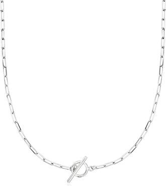 Ross-Simons Sterling Silver 2.5mm Paper Clip Link Toggle Necklace