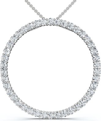 Pompeii3 3/4ct Circle Diamond Pendant 14K White Gold Lab Grown