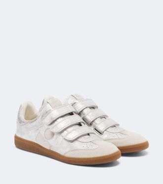 Isabel Marant Zapatillas Beth de piel metalizada con ante