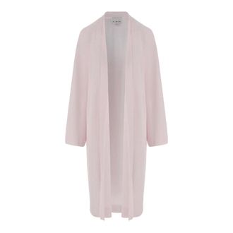 SA SU PHI Cashmere Knitwear, female, Pink, Size: L Long Open Cashmere and Silk Knit