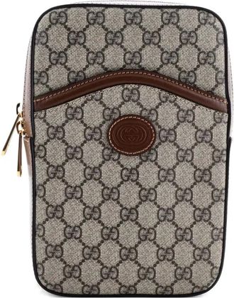 Gucci Interlocking G Patch Sling Bag GG Coated Canvas Small crossbody bag - Bruin