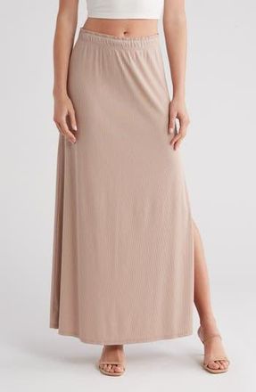Go Couture Rib Maxi Skirt in Mushroom at Nordstrom Rack, Size X-Large