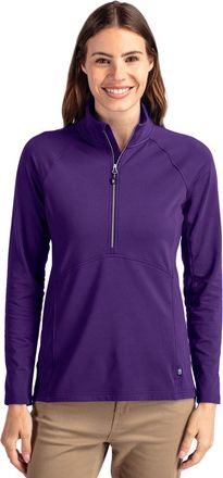 Cutter & Buck Adapt Eco Knit Stretch Recycled Womens Half Zip Pullover Jacket