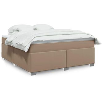 vidaXL Vidaxl - Cama Box Spring Con Colch&oacute;n Cuero Sint&eacute;tico Capuchino 180x200cm