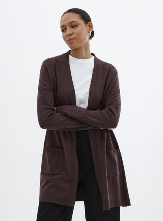 Contemporaine Womens Flowy knit long open Cardigan Sweater