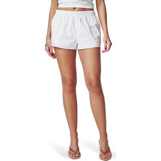 Florence By Mills Embroidered Textured Cotton Shorts in Bright White at Nordstrom, Size Xx-Large