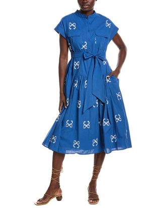 Gracia Embroidered Sleeveless Belt Dress