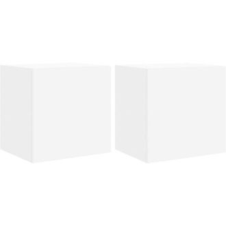 vidaXL Vidaxl - tv Wall Cabinets with led Lights 2 pcs White 40.5x35x40 cm