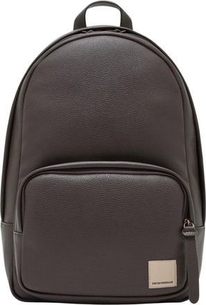 Emporio Armani Boteh Rugzak met Gehamerd Effect - unisex - Tassen - Bruin - Maat: ONE Size Poliester