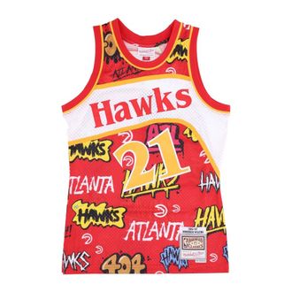 Mitchell & Ness Sportswear, male, Red, Size: S NBA Swingman Jersey Dominique Wilkins 1986-87