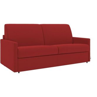 Vente-Unique Vente-unique - Divano letto 4 posti a ribalta Larghezza Materasso 160 cm Spessore 14 cm in Tessuto Rosso - calife