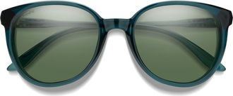 Smith Cheetah 54mm Polarized Round Sunglasses in Pacific Crystal /Gray Green at Nordstrom