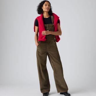 Levi's Corduroy Baggy Overalls - Womens - 2XS - Brown