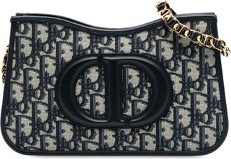 Dior Borsa a spalla mini in tela CD con motivo Oblique 2023 - Blu