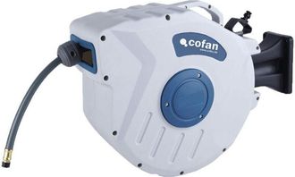 cofan Enrollador C/manguera Aire 24bar 15m &Oslash;9,515mm, Enrollador Autom&aacute;tico Con Manguera De Aire. Dise&ntilde;ado Con Un Recogedor Autom&aacute;tico Y Soporte De Polipropi