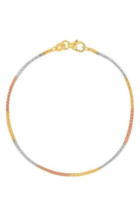 Bony Levy BLG 14K Gold Multicolor Chain Bracelet in 14K White Yellow Rose Gold at Nordstrom, Size 7