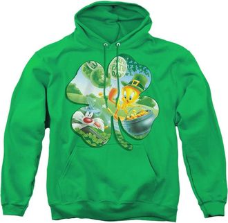 Gildan Looney Tunes Tweety Shamrock Adult Pull Over Hoodie / Hooded Sweatshirt