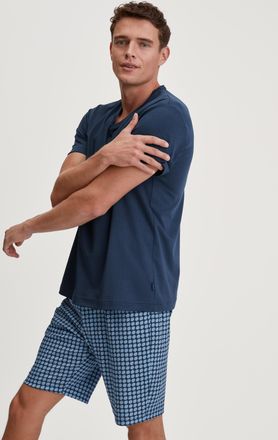 CALIDA Shorty CALIDA Relax Streamline 1, Damen, Gr. XXL (58/60), blau (insignia blau), Interlock, Obermaterial: 100% Baumwolle, bequem kurz, V-Ausschnitt, Ho