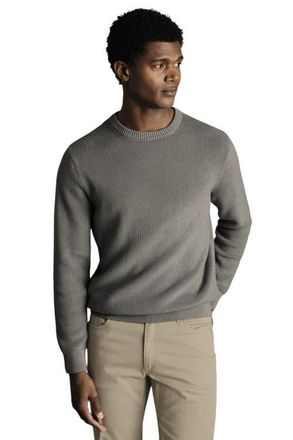 CHARLES TYRWHITT Cotton Rib Crew Neck Sweater in Grey at Nordstrom, Size Small