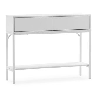 HOMN Mesa consola 2 cajones color blanco