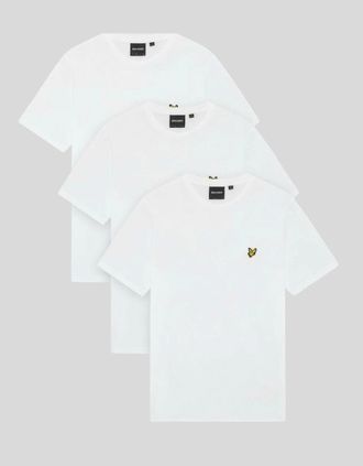 Lyle & Scott Lyle And Scott Mens Crew Neck 3-Pack T-Shirt - White - Size: 42