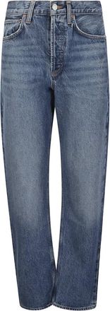 A Gold E Straight Jeans, female, Blue, Size: W25 High-Waisted Straight Leg Jeans