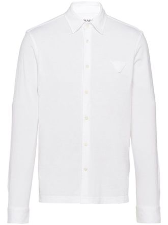 Prada Camicia con logo - Bianco