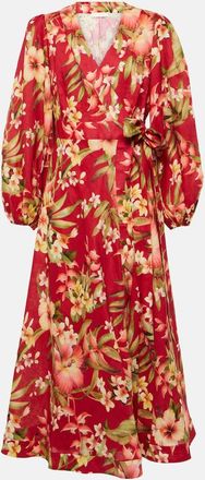 Zimmermann Lexi floral linen wrap dress