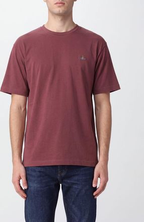 Vivienne Westwood T-shirt in cotone con logo Orb a contrasto ricamato sul petto